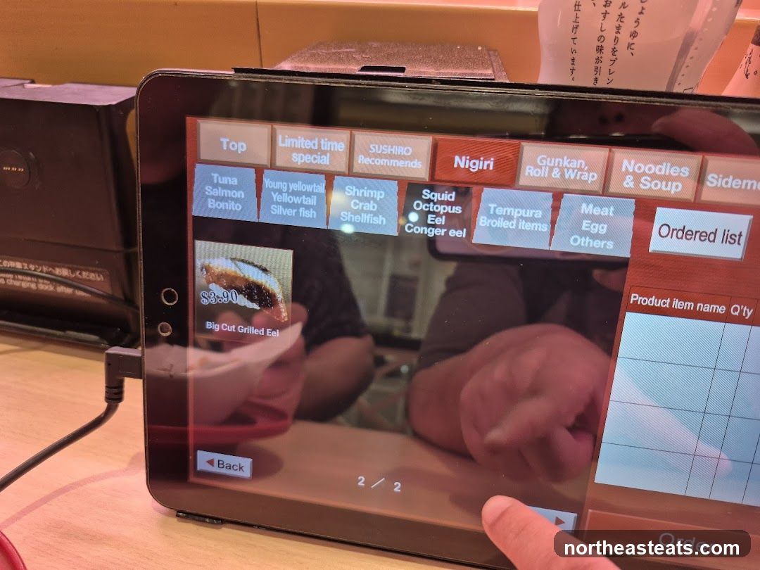 Sushi Menu