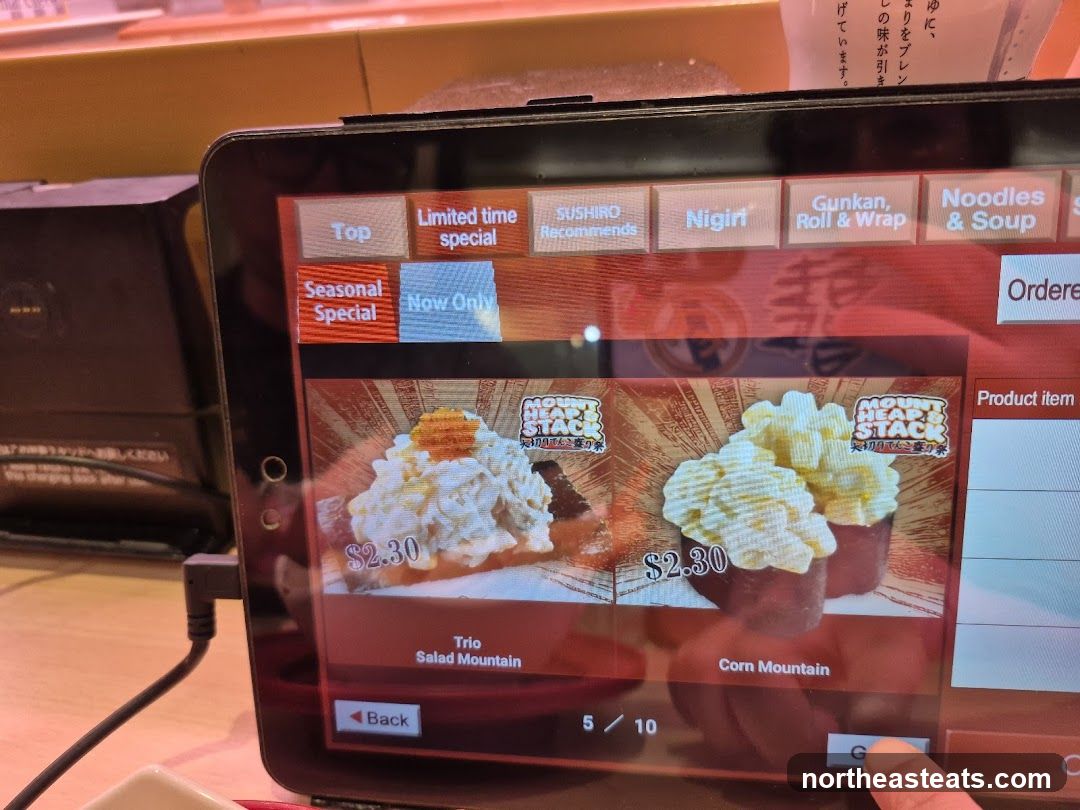 Sushi Menu