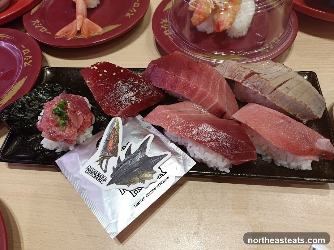 Sushi Platter with Monster Hunter Keychain