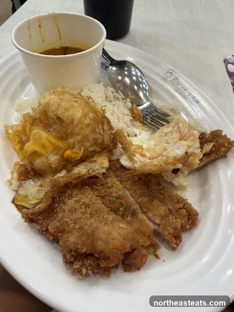 Fried Chicken and Egg with Rice