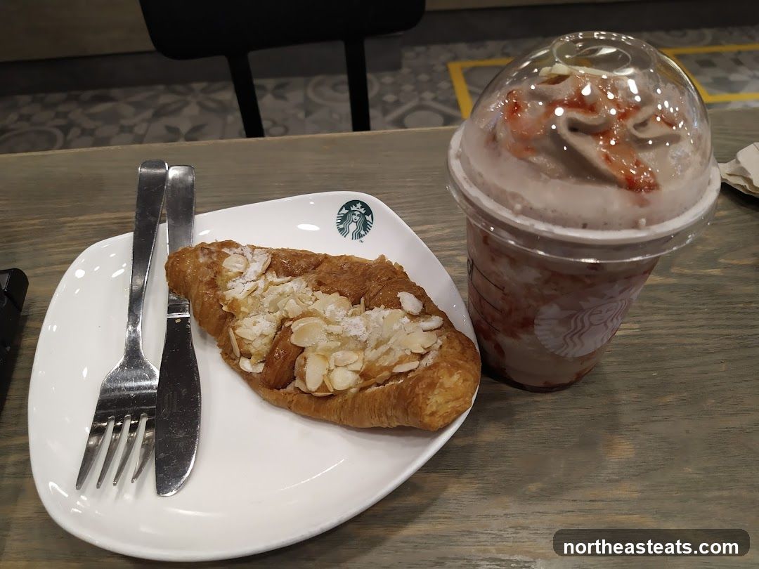 Almond Croissant and Frappuccino