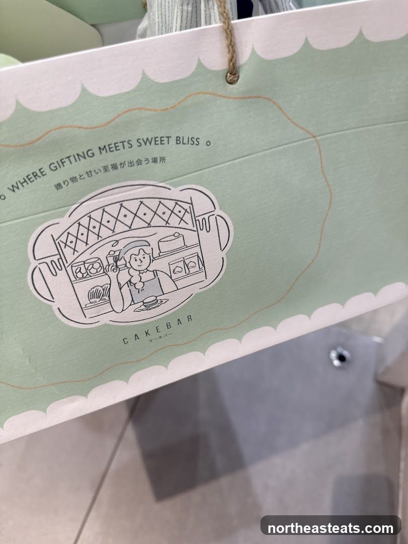 Gift Bag with Cake Shop Illustration