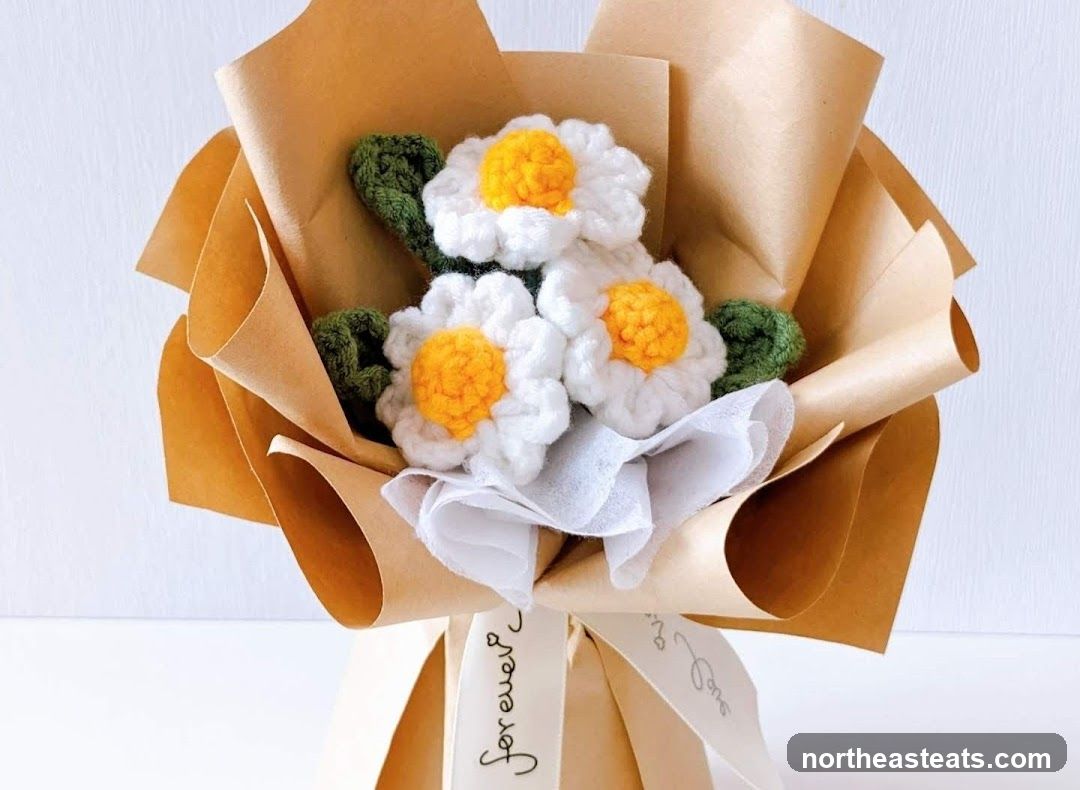 Crocheted Daisy Bouquet