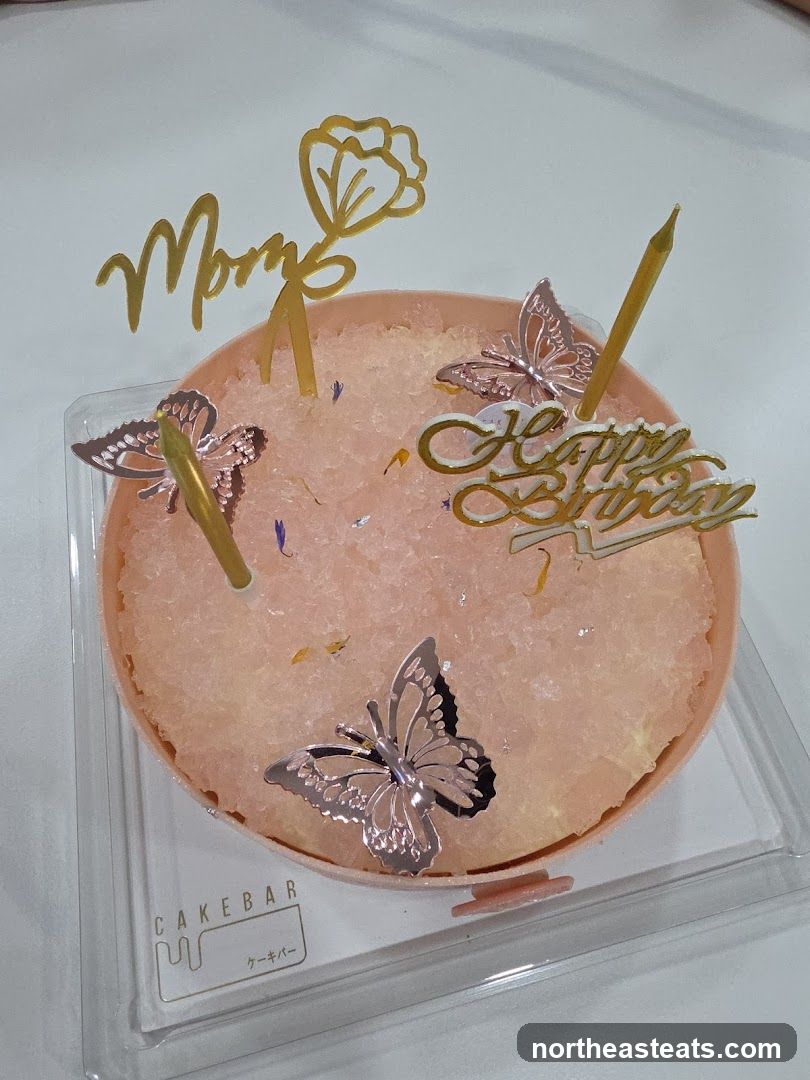 Birthday Cake with "Mom" and "Happy Birthday" Toppers