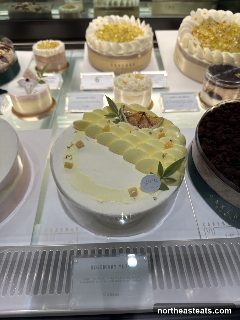 Cakes in a Display Case