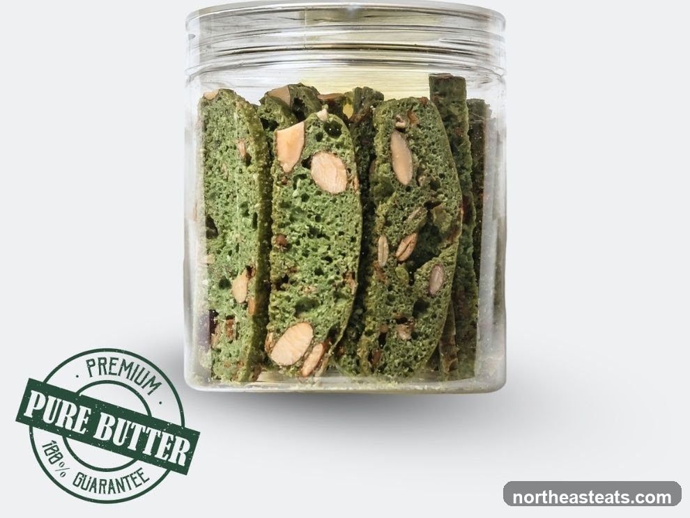 Green Biscotti in a Jar