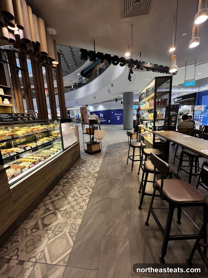Cafe Interior with Pastries and Seating