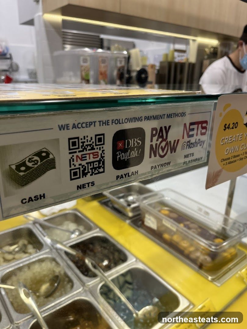 Payment Methods and Toppings Display