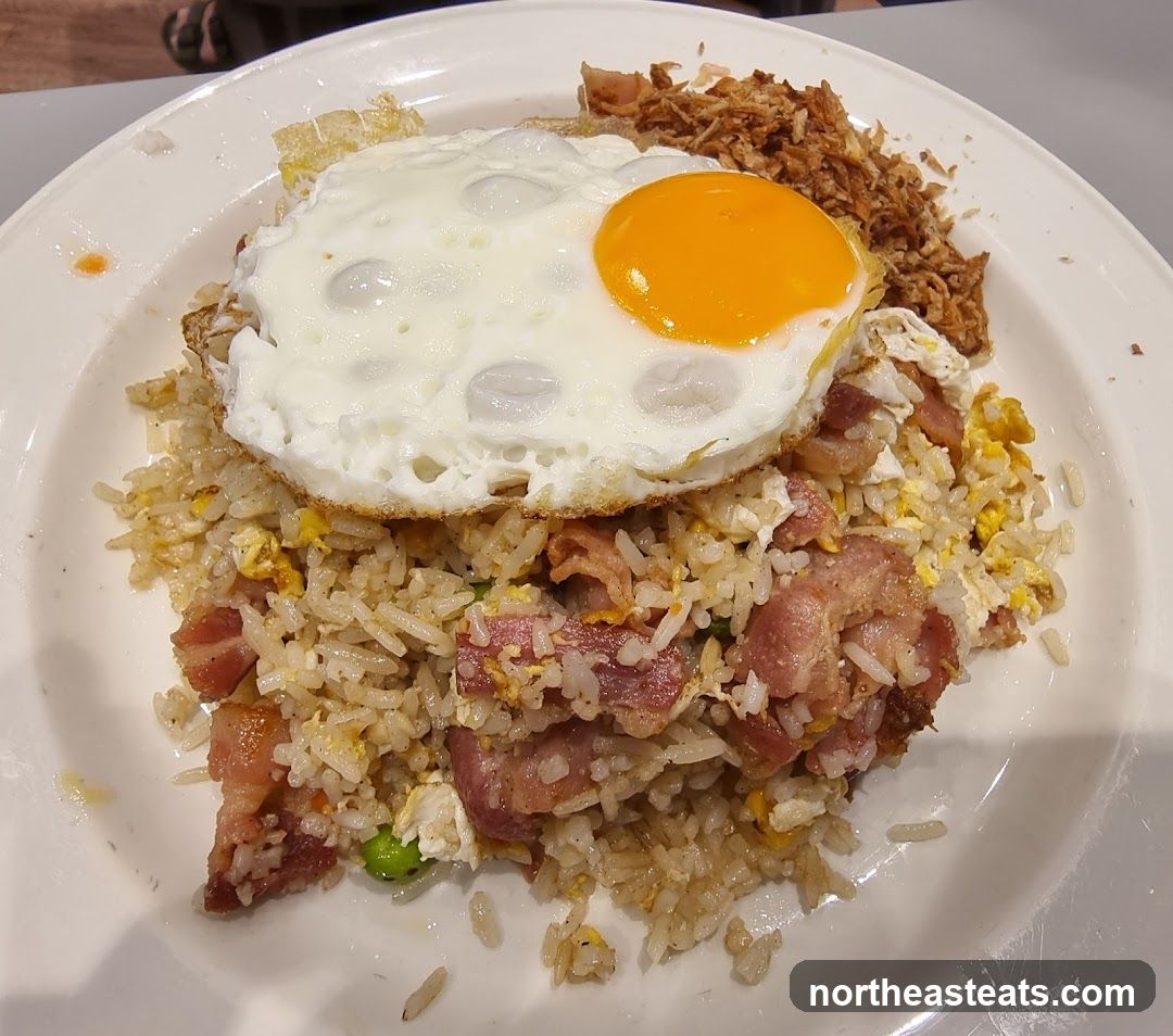 Fried Rice with Fried Egg and Bacon