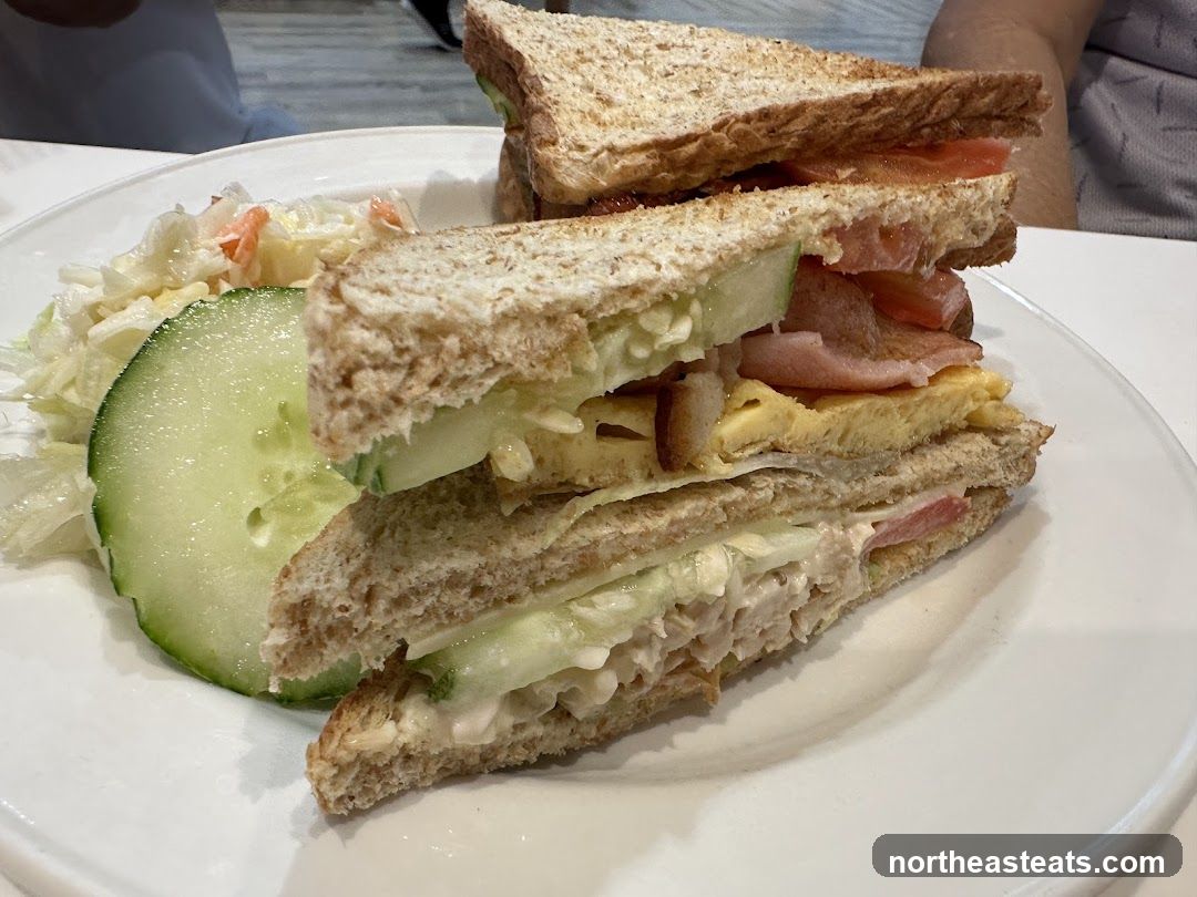 Club Sandwich with Coleslaw