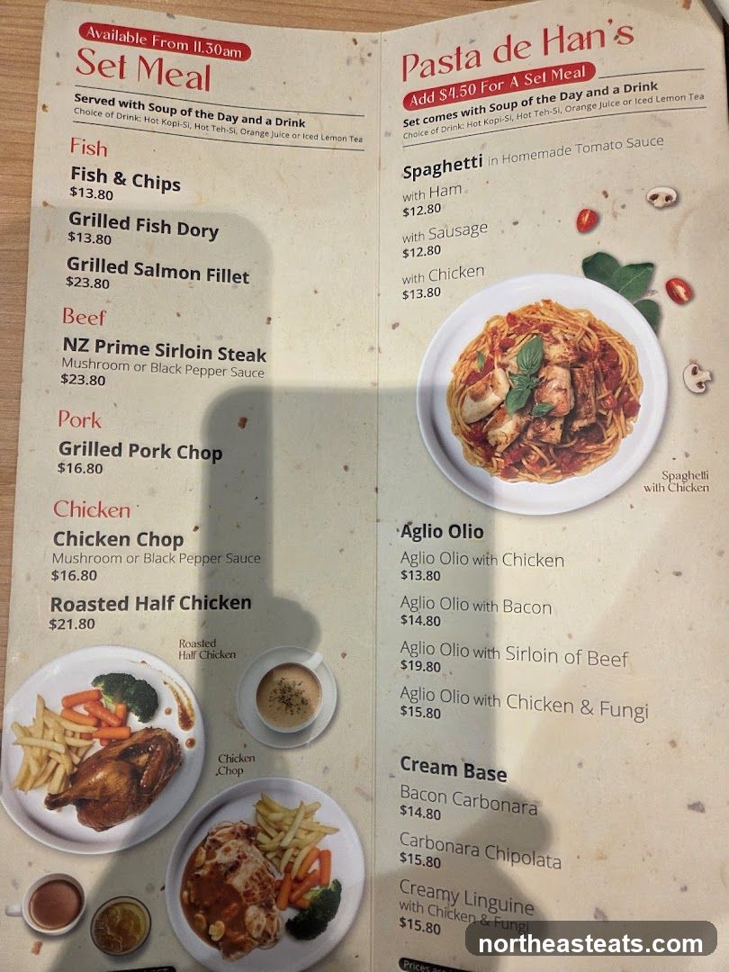 Pasta de Han's Set Meal