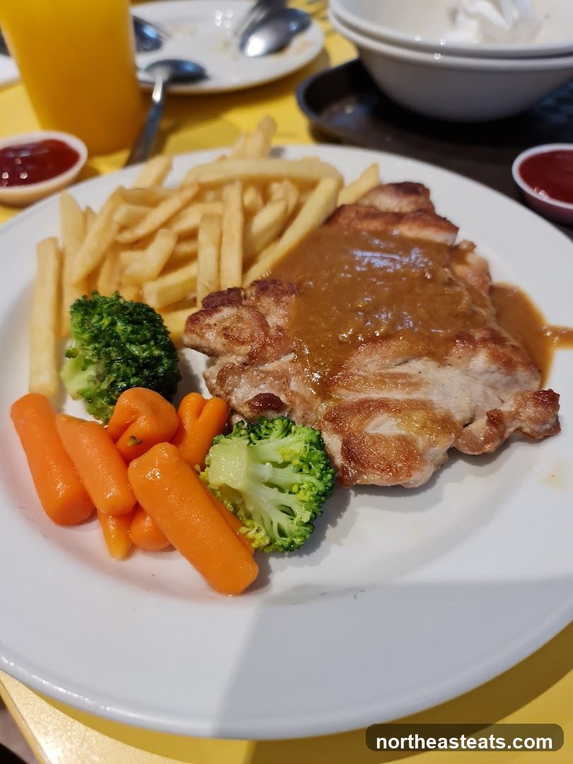 Chicken Steak with Fries and Vegetables