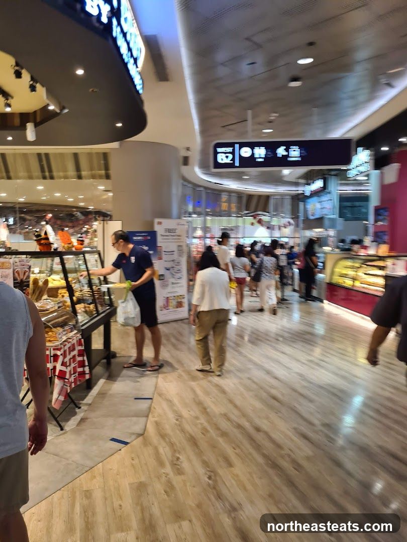 Mall interior with food stalls