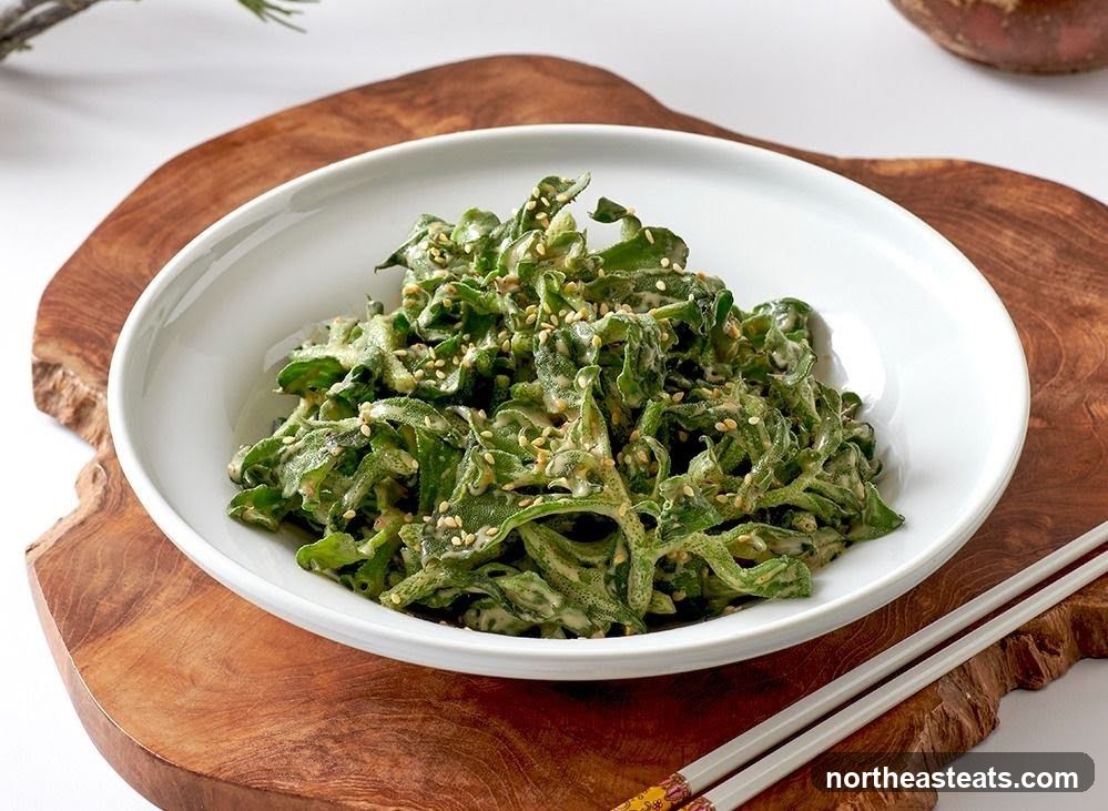 Green Vegetable Salad with Sesame Dressing
