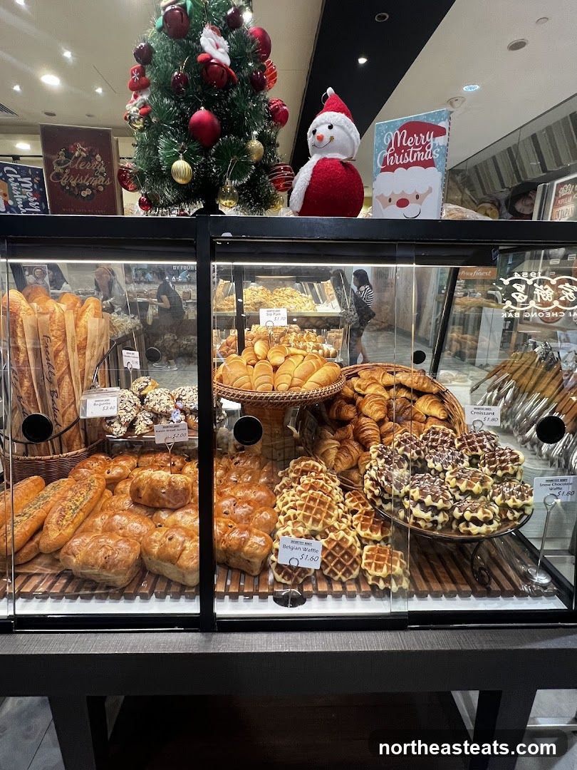 Bakery Display with Christmas Decorations