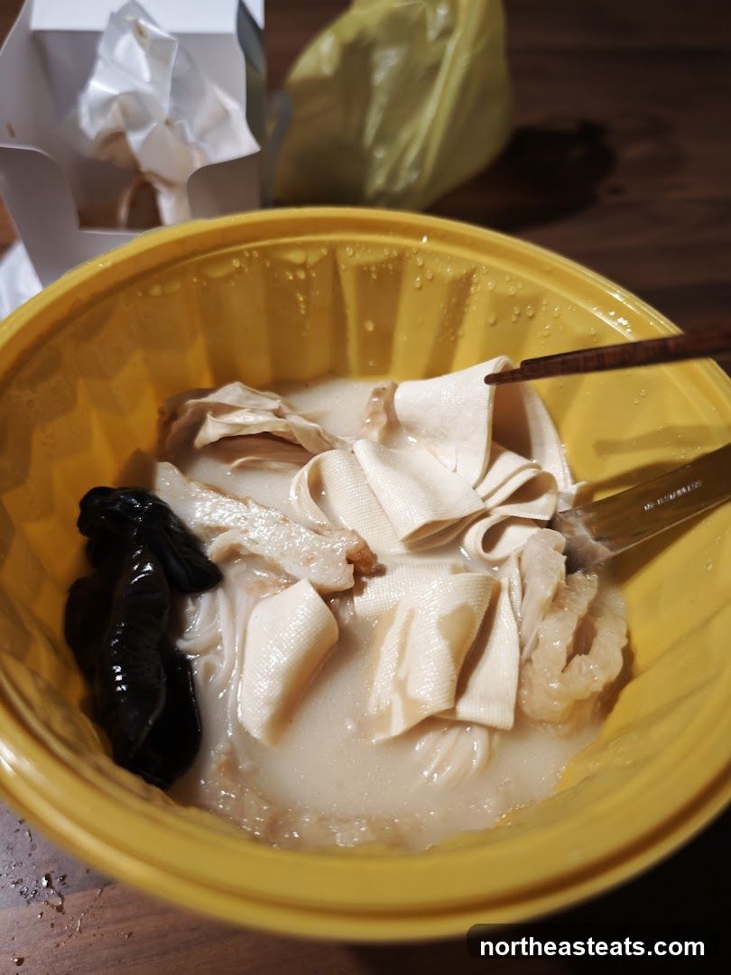 Bowl of Noodles with Tofu Skin and Black Fungus