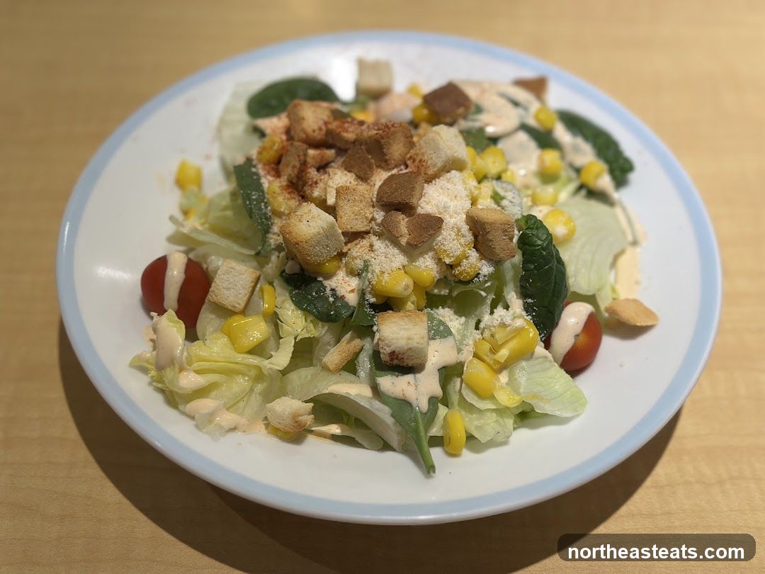 Salad with Croutons and Corn