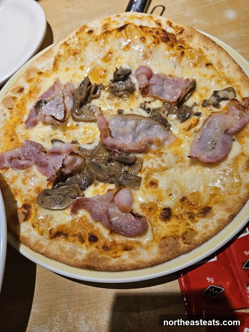 Pizza with Bacon and Mushrooms