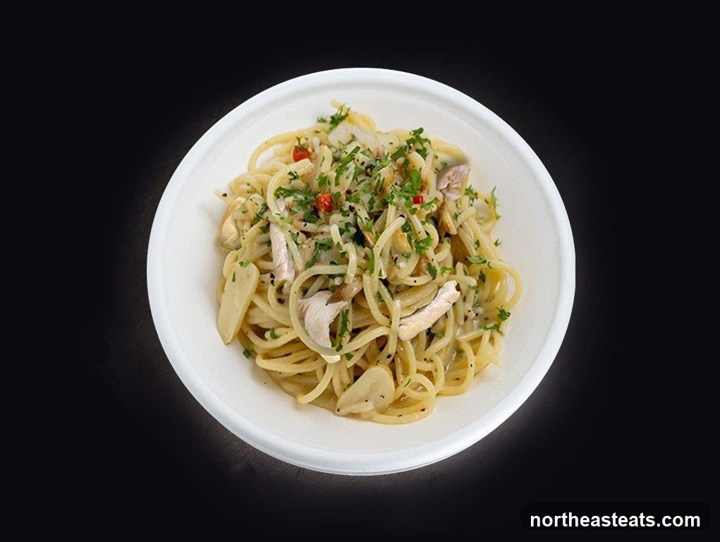 Spaghetti with Chicken and Mushrooms