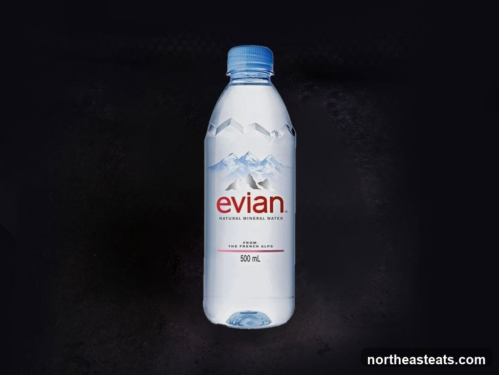 Evian Natural Mineral Water Bottle