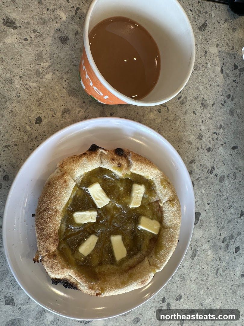 Mini Pizza with Butter and Coffee