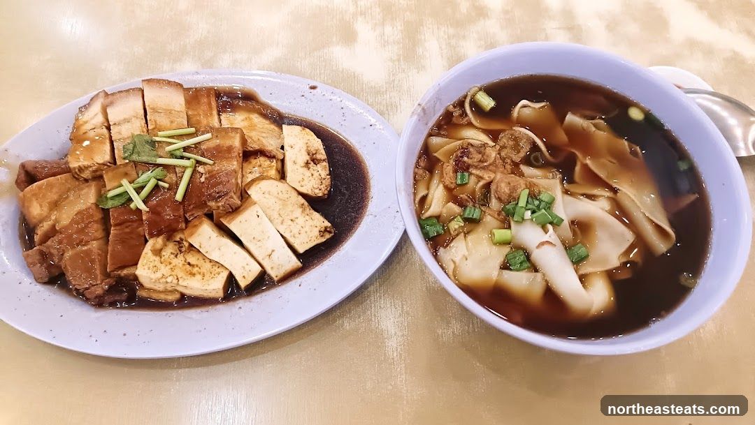 Braised Pork Belly and Tofu with Noodles