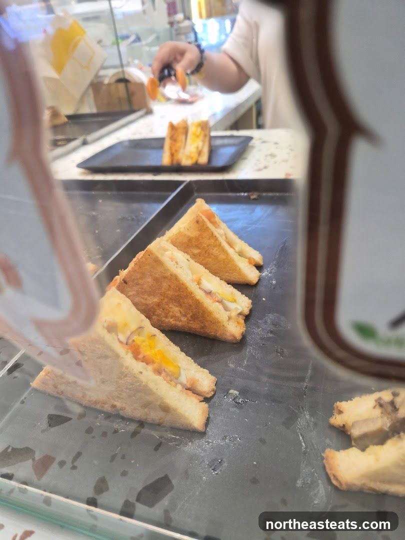 Sandwiches on display