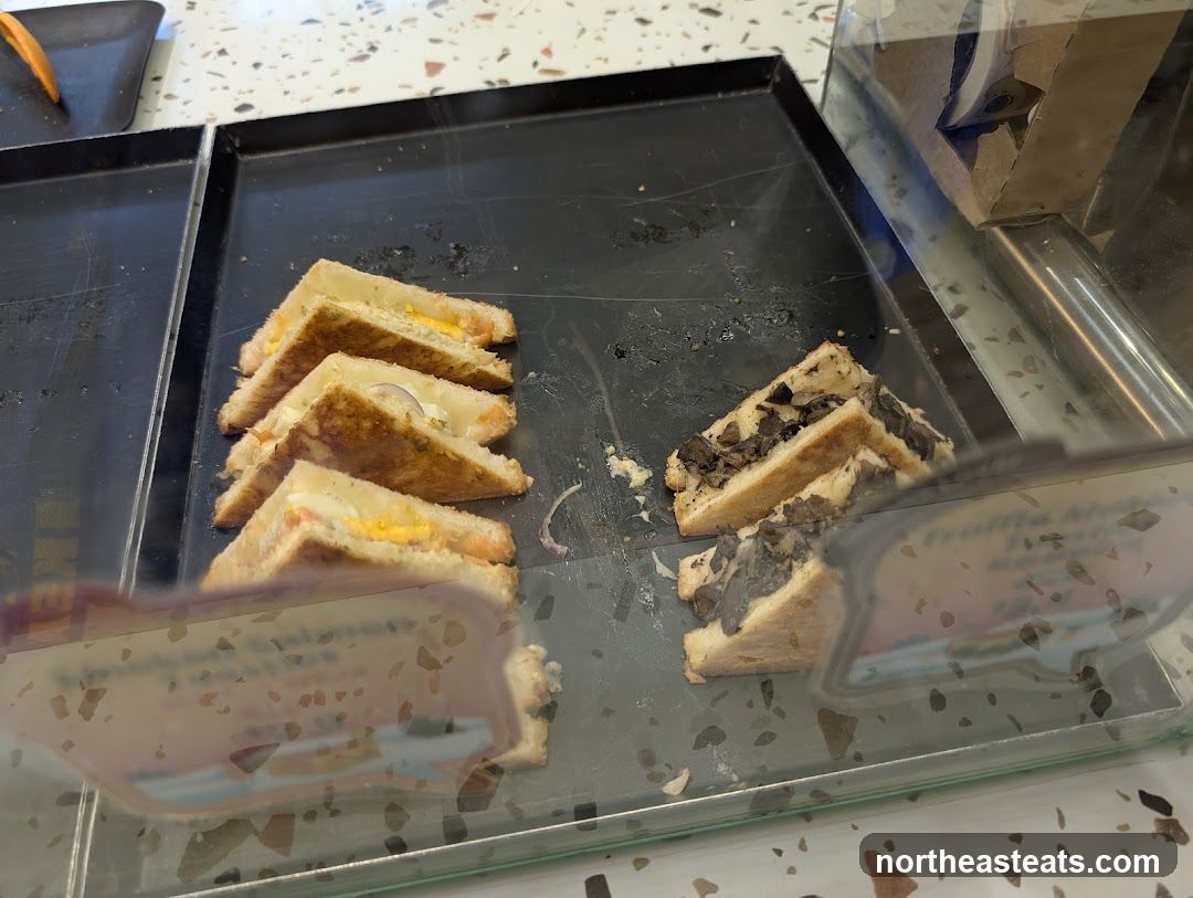 Sandwiches in a display case