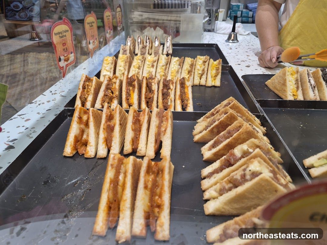 Sandwiches on display