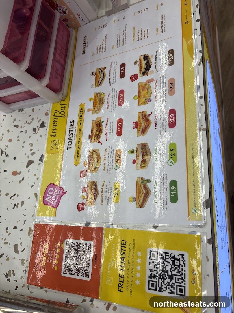 Twenty Loaf Toasties Menu