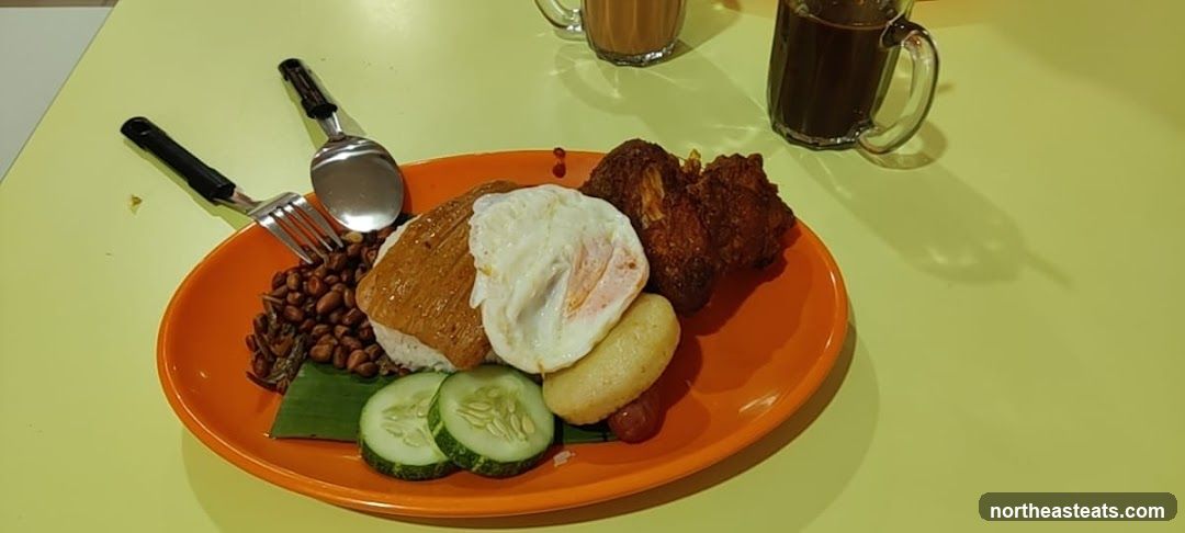 Nasi Lemak with Fried Chicken
