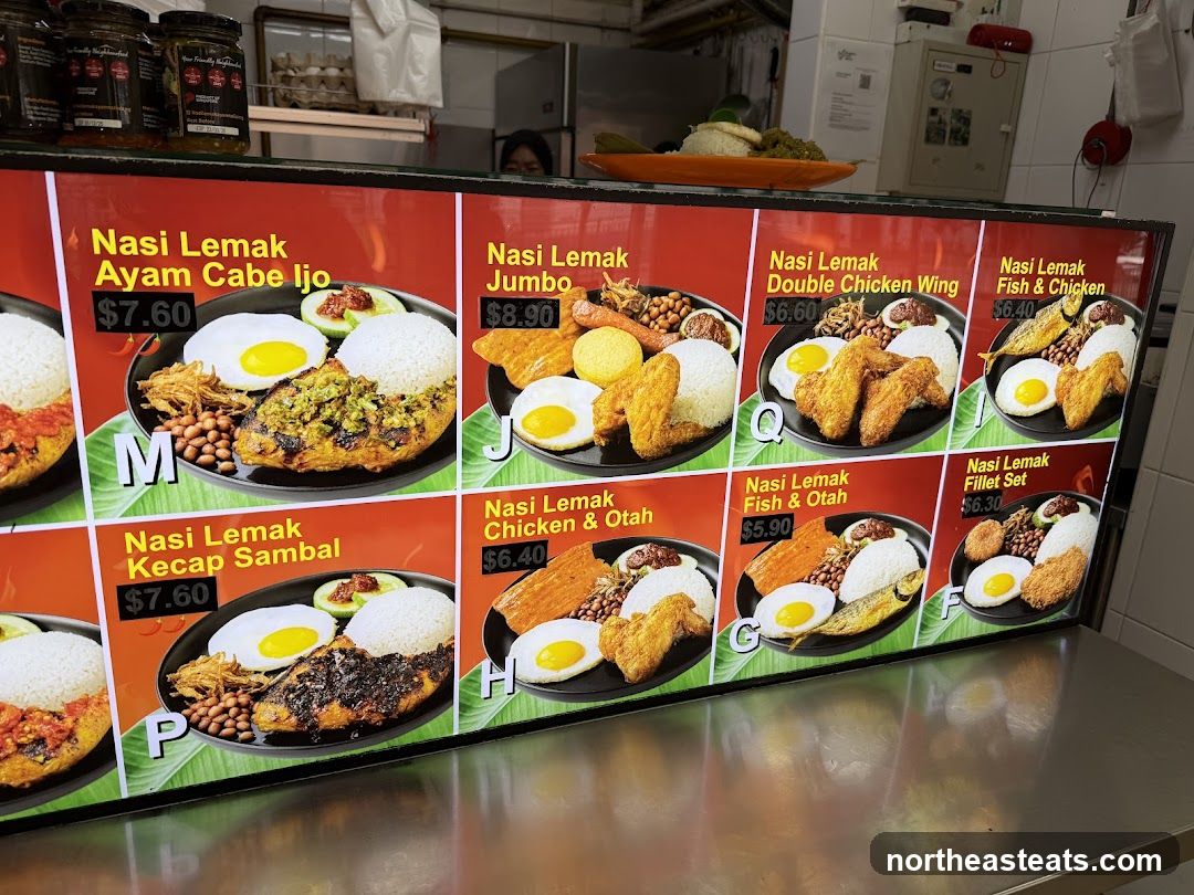 Nasi Lemak Menu