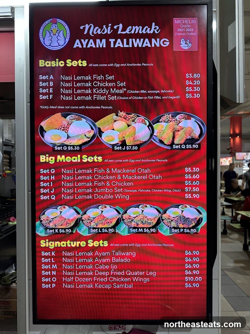Nasi Lemak Ayam Taliwang Menu