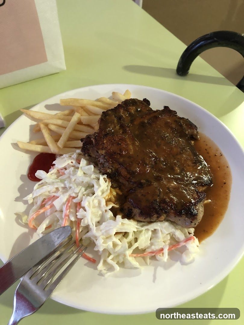 Steak with Fries and Coleslaw