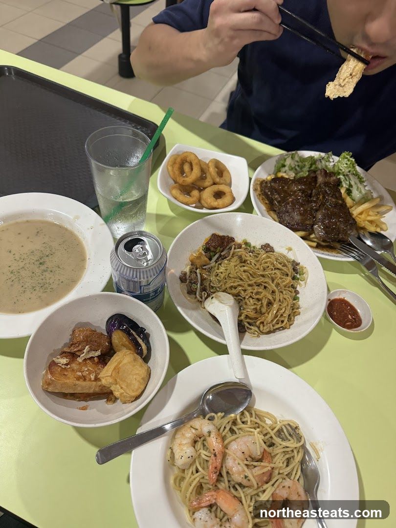 Meal with various dishes