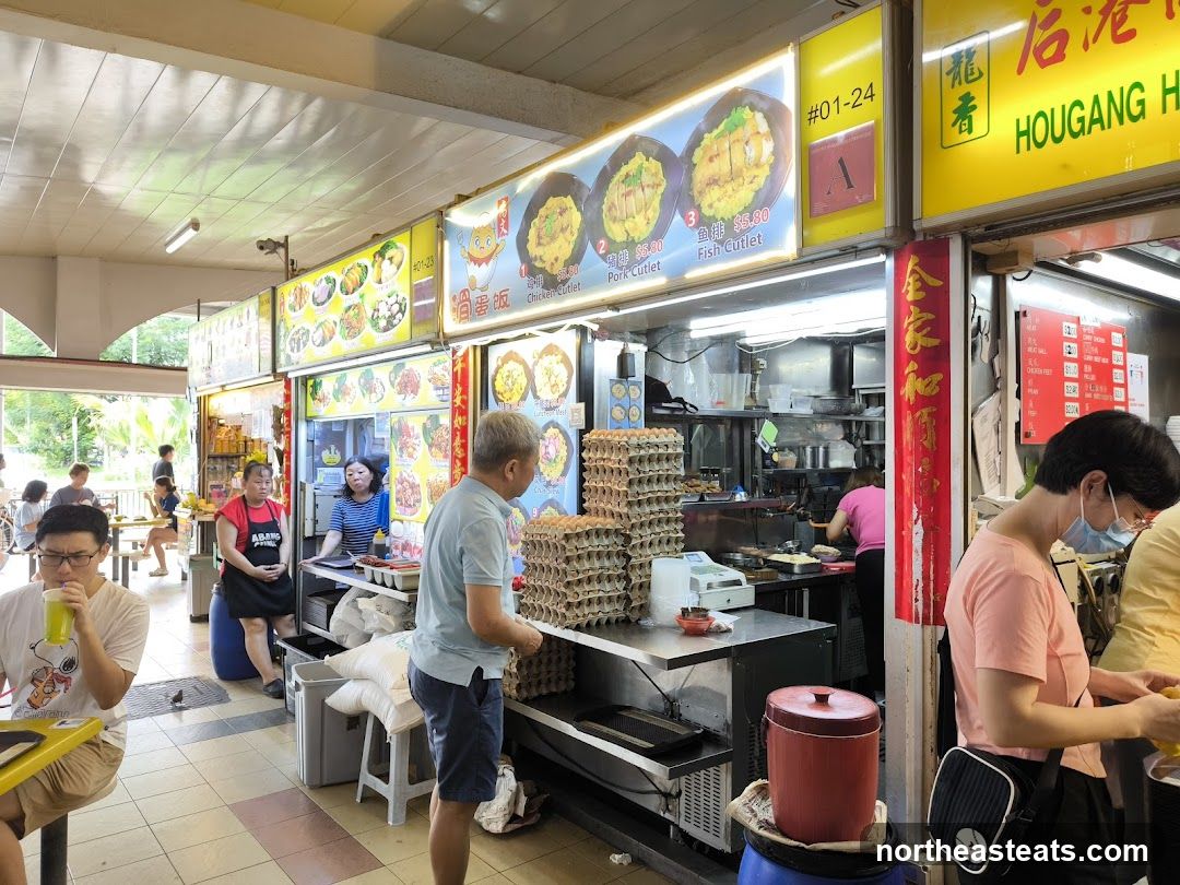 Food Stall with Menu and Customers