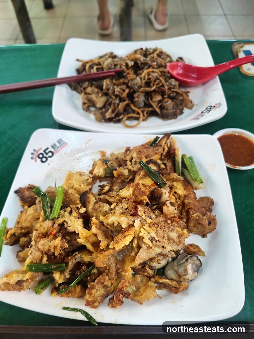 Oyster Omelet and Noodles