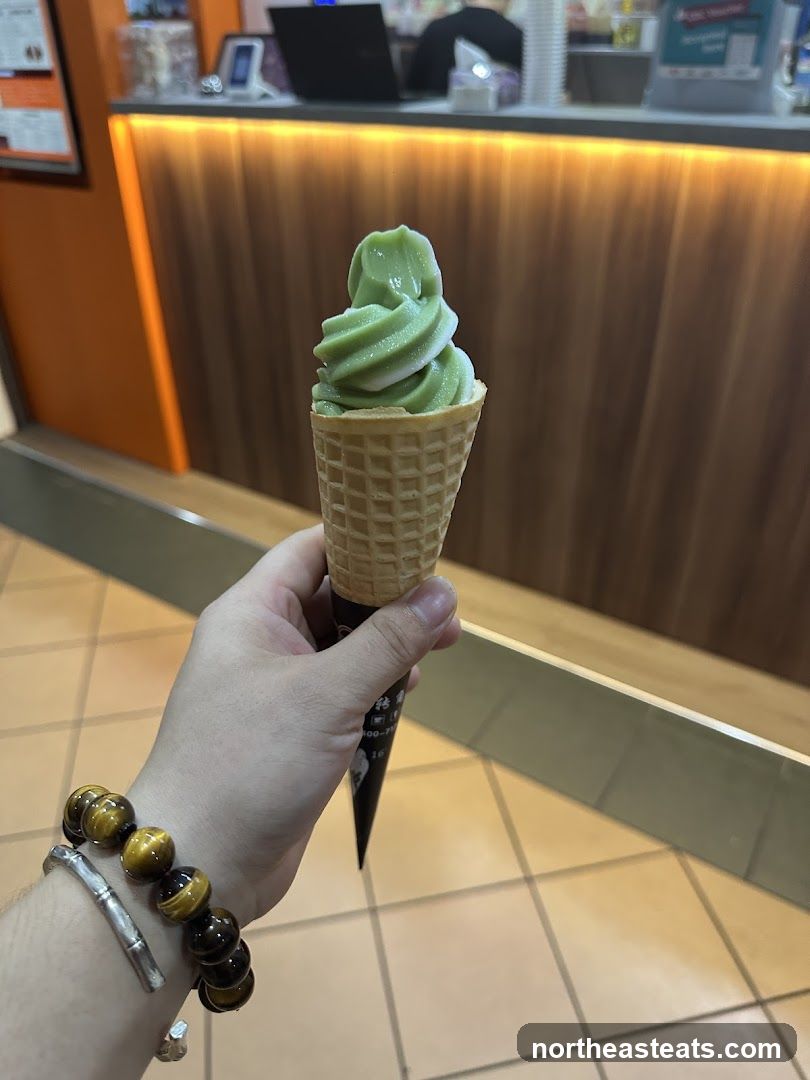 Matcha Soft Serve Ice Cream Cone