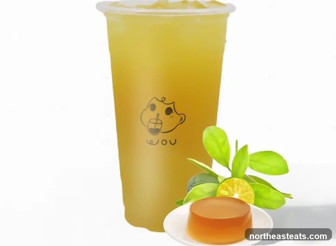 Beverage with Jelly and Garnish