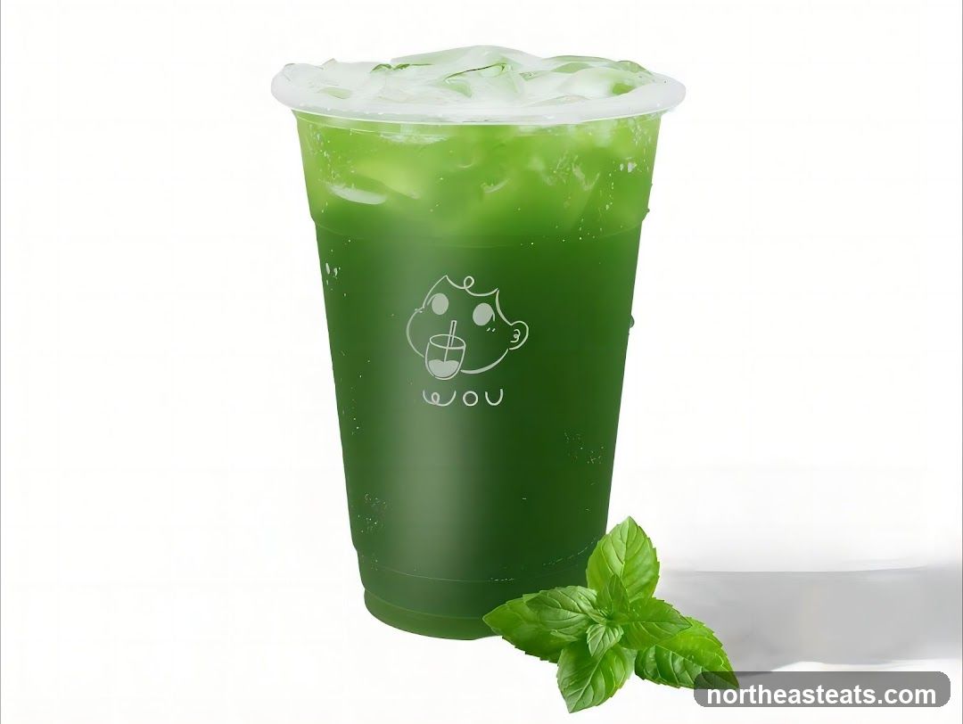 Green Drink with Mint Garnish