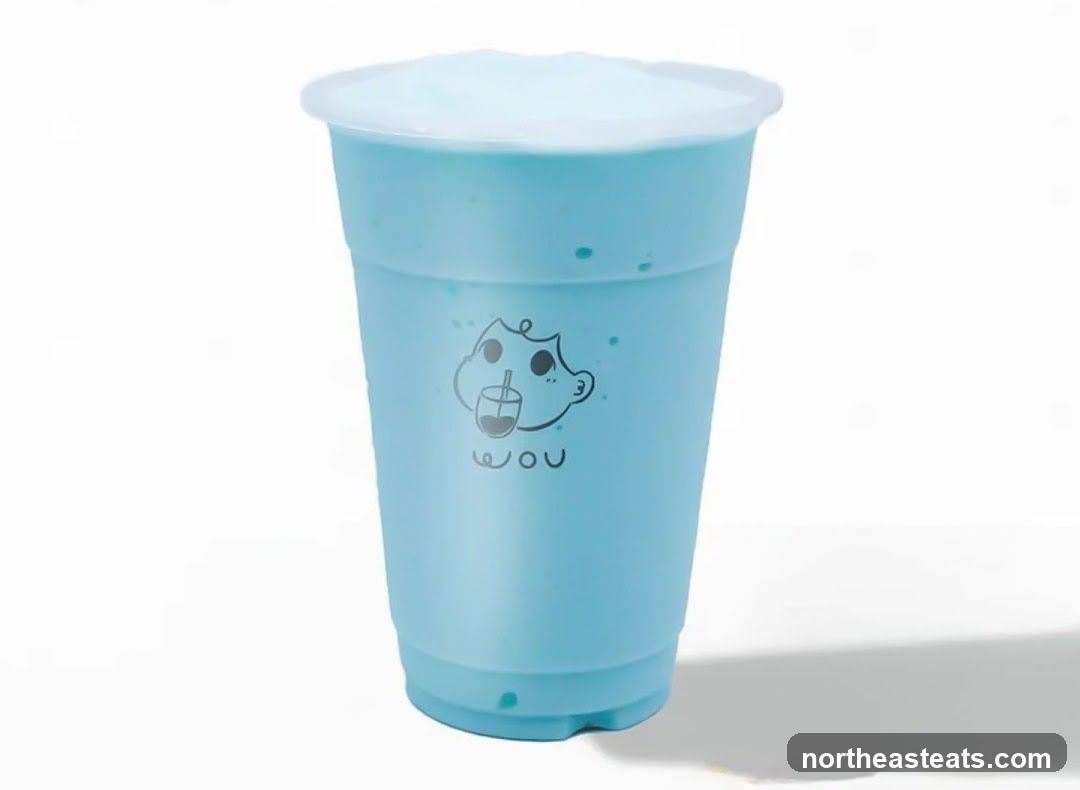 Blue Drink with Cartoon Logo