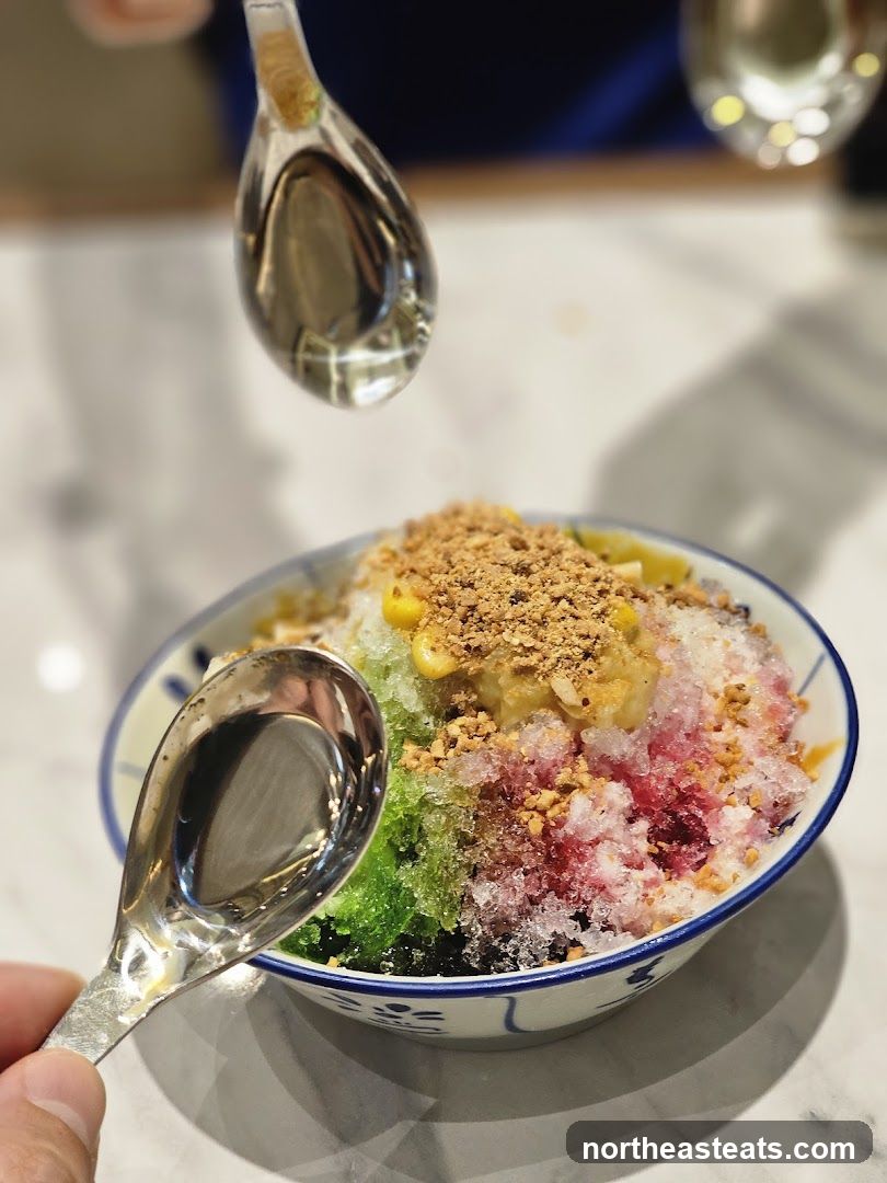Dessert with Shaved Ice and Toppings