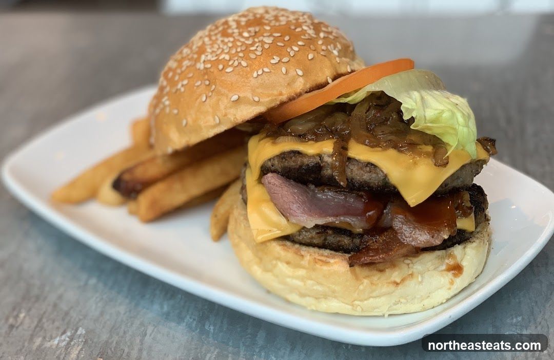 Double Cheeseburger with Bacon and Fries