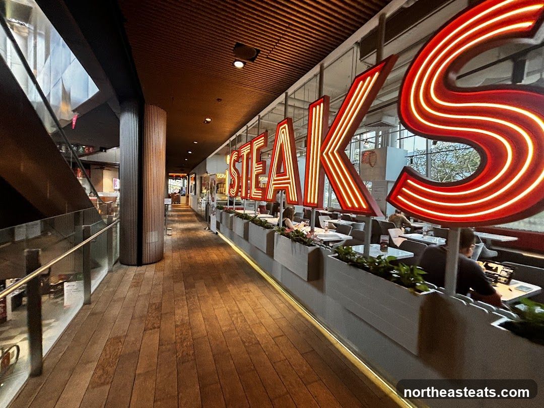 Restaurant Interior with Neon Signage
