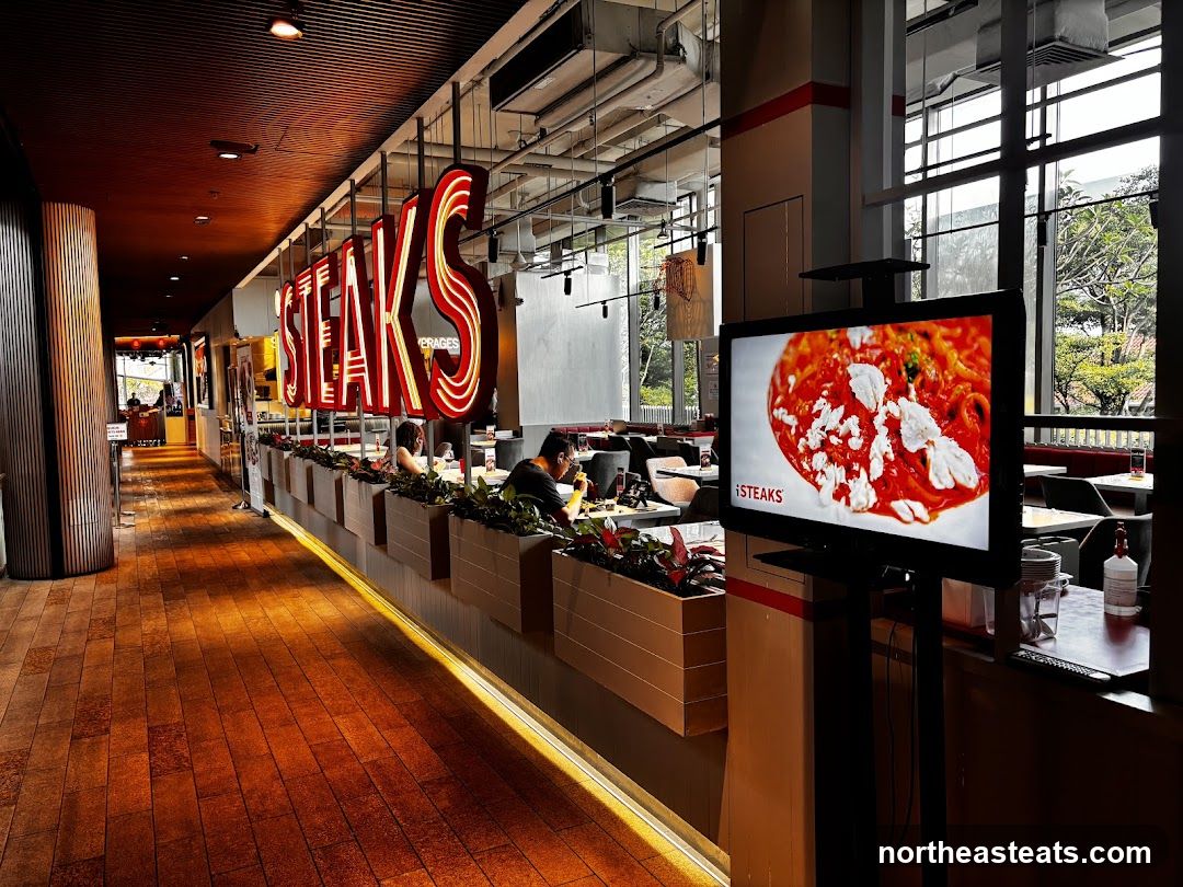 Restaurant Interior with "STEAKS" Signage
