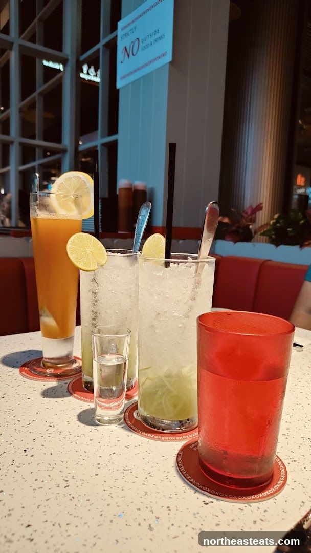 Drinks on a table