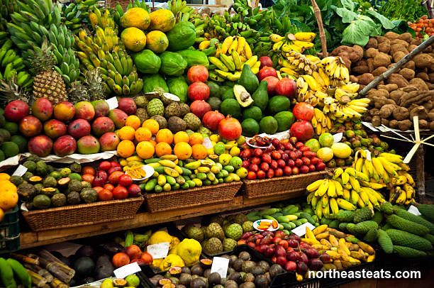 Abundant Fruit and Vegetable Stall