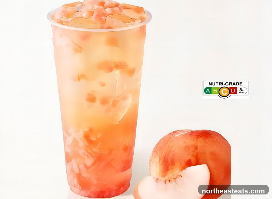 Peach Drink with Nutri-Grade Label