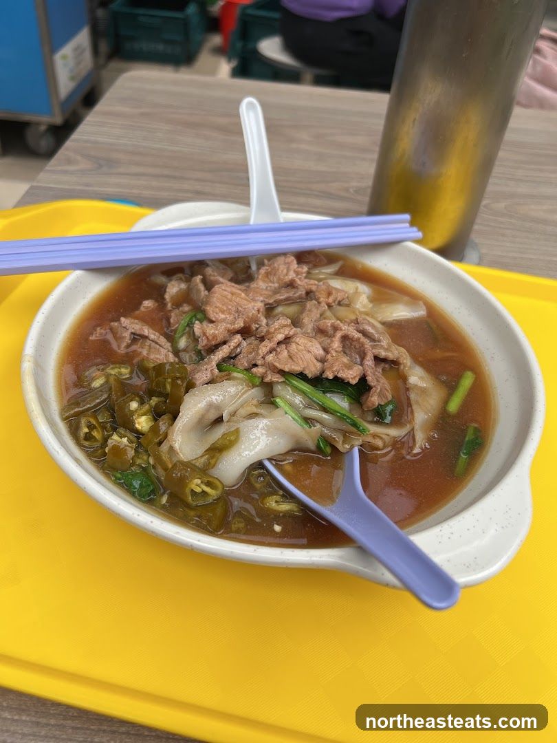 Beef noodle soup with chili