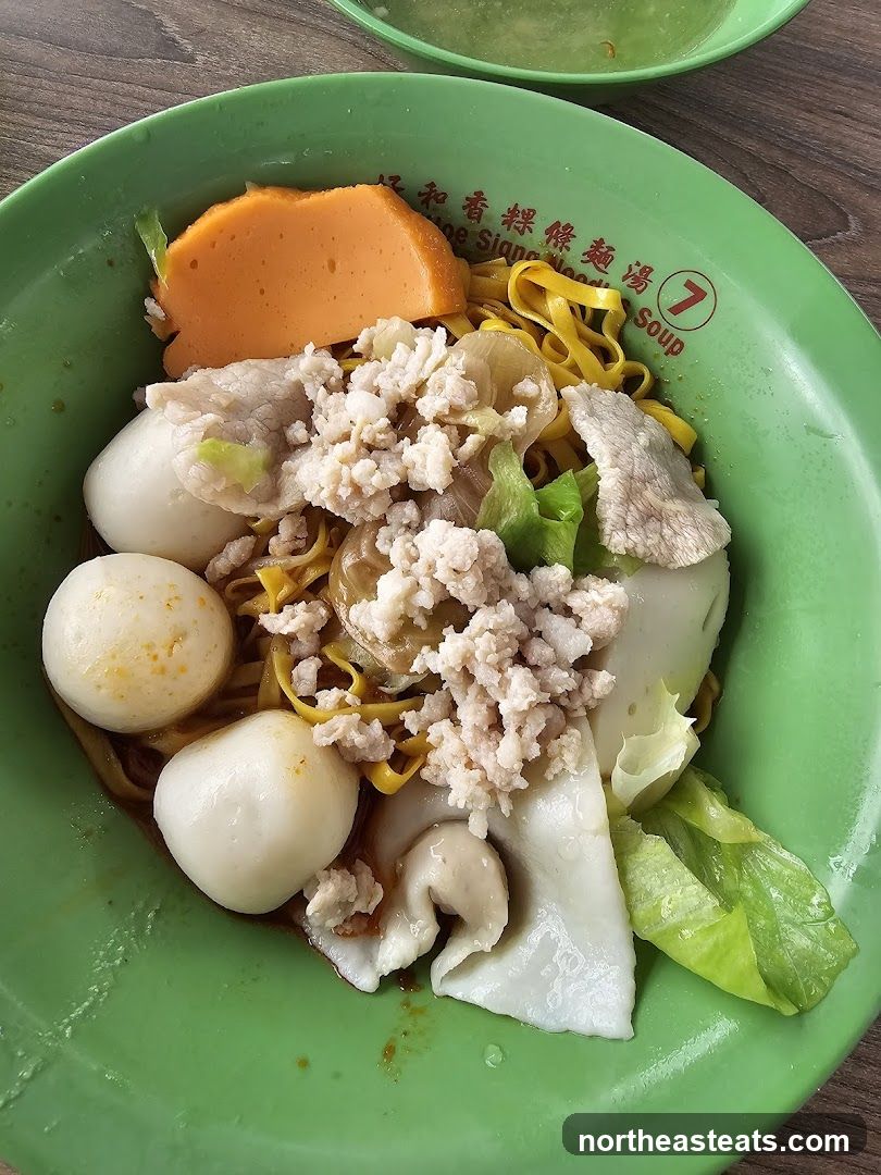 Noodles with Minced Pork and Fish Balls